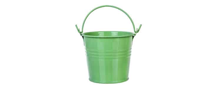 green metal pail