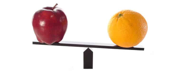 apples versus oranges scale