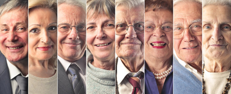 grouped images of senior citizens