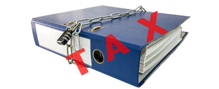 pad locked binder with word tax