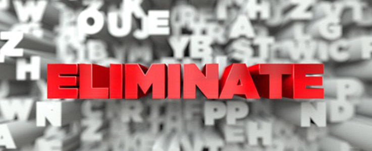 text graphic for word eliminate