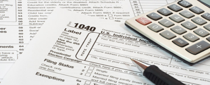 calculating taxes close up