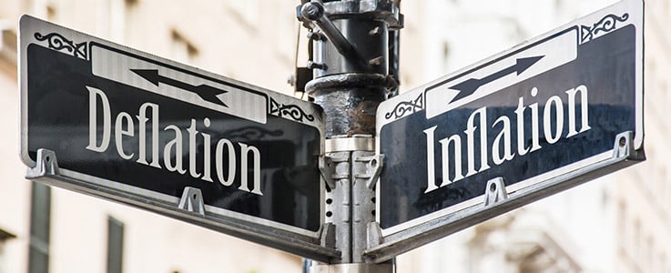 deflation inflation street sign