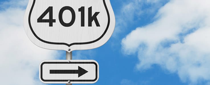 road sign pointing to 401k savings