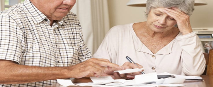 retired couple stressing over finances