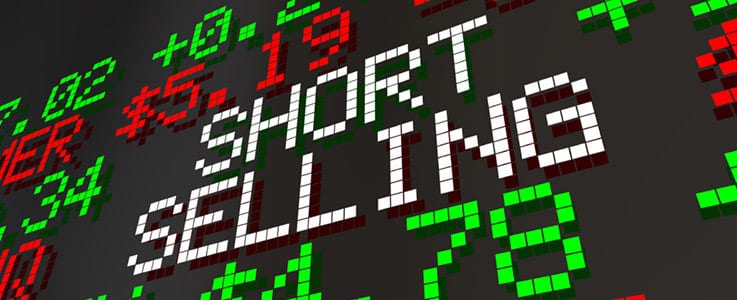 stock market digital text short selling