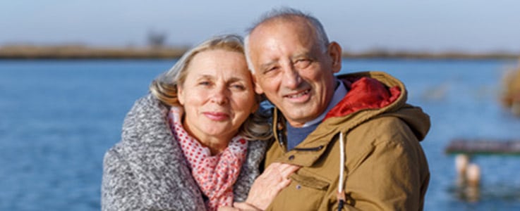 retired couple seaside