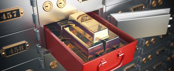 solid gold bars in safe deposit box