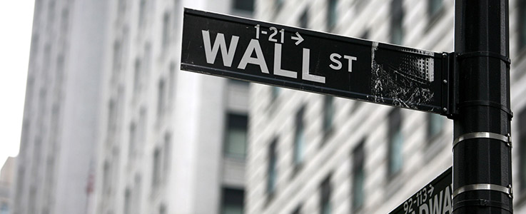 wall street sign black and white