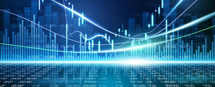 blue abstract stock market graphs