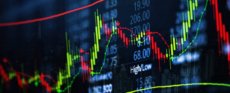 stocks rising and falling screen