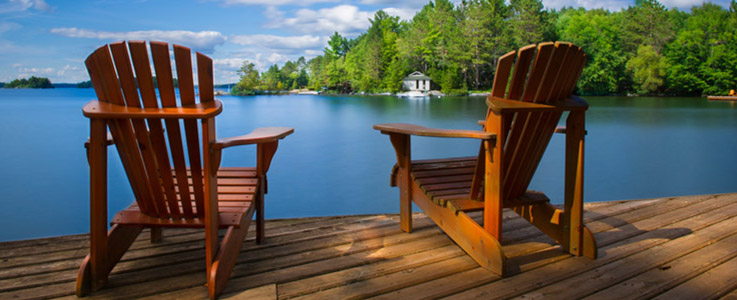 chairs overlooking lake