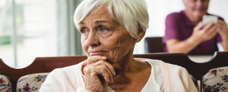 worried elderly woman