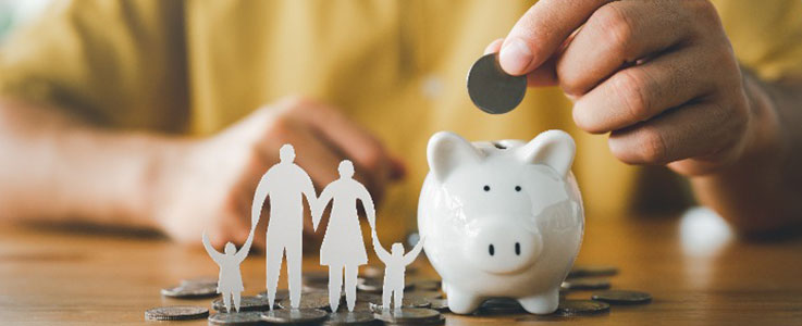 family piggy bank savings