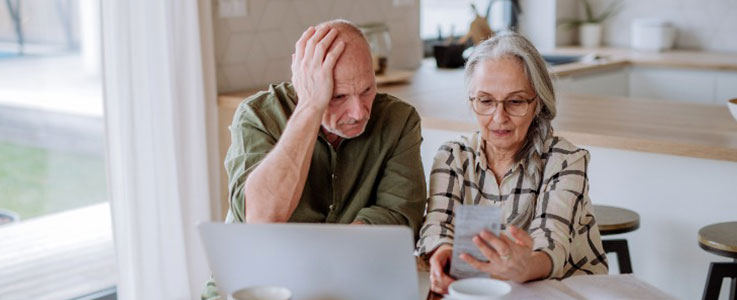 retired couple stressed finances
