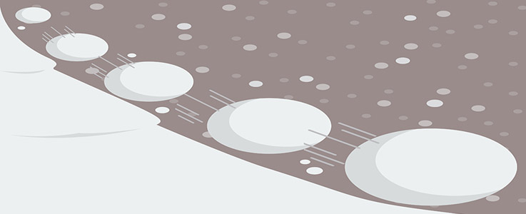 Snowball effect. Vector Illustration decoration only